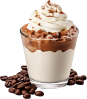 AI generated hot chocolate drink with whipped cream png
