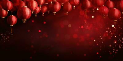 AI generated Banner for Happy new year. Chinese new year. AI Generative photo