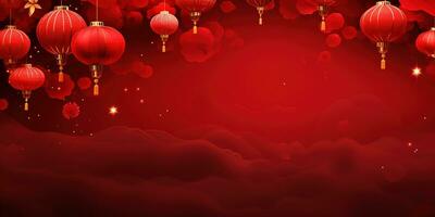 AI generated Banner for Happy new year. Chinese new year. AI Generative photo