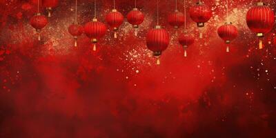 AI generated Banner for Happy new year. Chinese new year. AI Generative photo