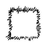 Hand drawn highlight illustration. Marker frame clipart. Ink scribble square. Single element vector