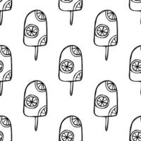 Seamless pattern with ice cream doodle for decorative print, wrapping paper, greeting cards, wallpaper and fabric vector