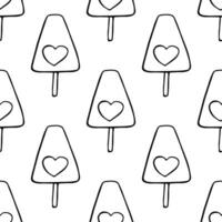 Seamless pattern with ice cream doodle for decorative print, wrapping paper, greeting cards, wallpaper and fabric vector