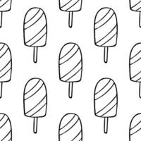 Seamless pattern with ice cream doodle for decorative print, wrapping paper, greeting cards, wallpaper and fabric vector