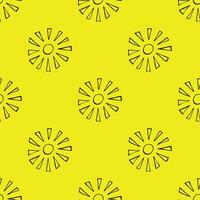 Seamless pattern with sun doodle for decorative print, wrapping paper, greeting cards, wallpaper and fabric vector
