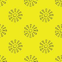 Seamless pattern with sun doodle for decorative print, wrapping paper, greeting cards, wallpaper and fabric vector