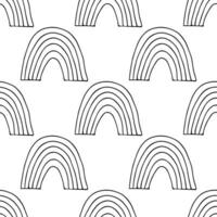 Seamless pattern with rainbow doodle for decorative print, wrapping paper, greeting cards, wallpaper and fabric vector