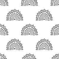 Seamless pattern with rainbow doodle for decorative print, wrapping paper, greeting cards, wallpaper and fabric vector