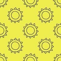 Seamless pattern with sun doodle for decorative print, wrapping paper, greeting cards, wallpaper and fabric vector
