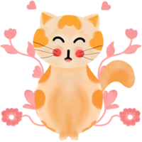 sweet cat Valentine day png