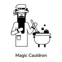 Trendy Magic Cauldron vector