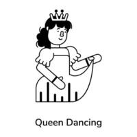 Trendy Queen Dancing vector