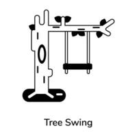 Trendy Tree Swing vector