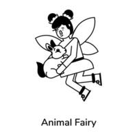 Trendy Animal Fairy vector