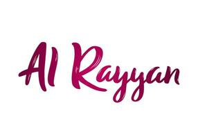 Al Rayyan Lettering. Handwritten name of Qatar city. vector