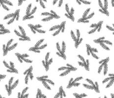 Seamless  pattern with fir branches in doodle style. Vector illustration.