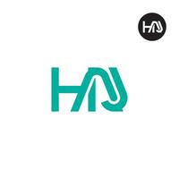 Letter HAJ Monogram Logo Design vector