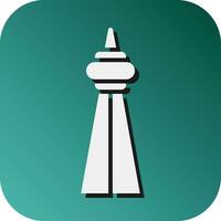 Cn Tower Vector Glyph Gradient Background Icon For Personal And Commercial Use.