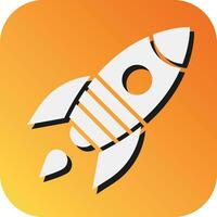 Spaceship Vector Glyph Gradient Background Icon For Personal And Commercial Use.