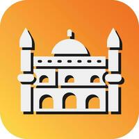 Blue Mosque Vector Glyph Gradient Background Icon For Personal And Commercial Use.