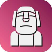 Moai Vector Glyph Gradient Background Icon For Personal And Commercial Use.