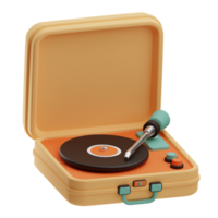 retro turntable 3d illustration png