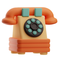 Rotary phone 3d illustration png