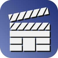 Clapperboard Vector Glyph Gradient Background Icon For Personal And Commercial Use.