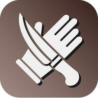 Knife Protector Glove Vector Glyph Gradient Background Icon For Personal And Commercial Use.