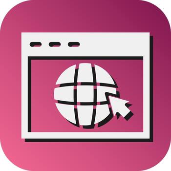 Browser Vector Glyph Gradient Background Icon For Personal And Commercial Use.