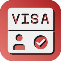 Visa Vector Glyph Gradient Background Icon For Personal And Commercial Use.