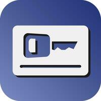 Card Key Vector Glyph Gradient Background Icon For Personal And Commercial Use.