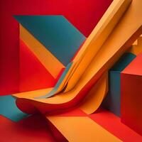 AI generated Abstract geometric shape. Colorful modern background. generative ai photo