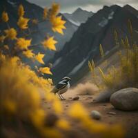 ai generado aguzanieves pájaro en el desierto. generativo ai foto