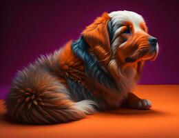 AI generated Puppy of a Bernese Mountain Dog. generative ai photo