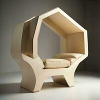 AI generated beige chair in modern interior. generative ai photo