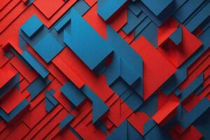 AI generated Abstract red and blue geometric background. generative ai photo