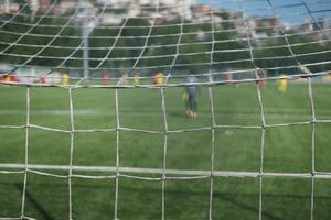 Net of a goal of a football stadium photo