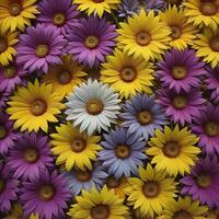 AI generated colorful daisies on a white background. generative ai photo