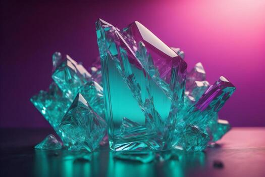 AI generated Crystal on a dark background. ai generated photo