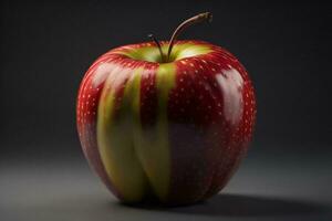 AI generated Red apple on a dark background. ai generated photo