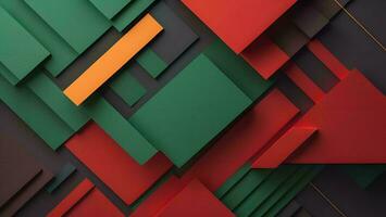 AI generated Abstract geometric background with red, green and black rectangles. Vector illustration. generative ai photo