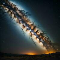 AI generated Milky Way over the Namib desert in Namibia, generative ai photo