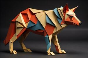 AI generated Paper origami animal isolated on solid color background. ai generative photo