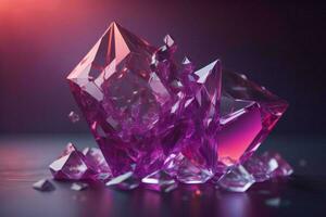 AI generated Purple diamond on a dark background. The concept of expensive jewelry. ai generated photo