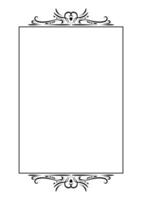 Vintage border and frame ornament. Classic swirl divider motif. Hand drawn vector illustration. Element for decorative frame, template, page, paper, greeting cards, certificate.