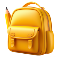 AI generated Pencil and school bag, 3d design. Suitable for design elements png