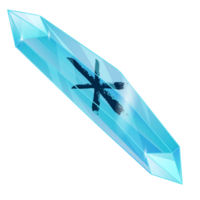 Crystal with Texture Rune Ior. Curative Transparent Healing Quartz. Blue Clear Bright Gem. Magic Stone png