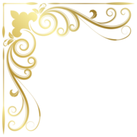 oro Clásico barroco esquina ornamento retro modelo antiguo estilo acanto. decorativo diseño filigrana caligrafía. usted lata utilizar para Boda decoración de saludo tarjeta y láser corte. png
