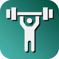 Weightlifter Vector Glyph Gradient Background Icon For Personal And Commercial Use.